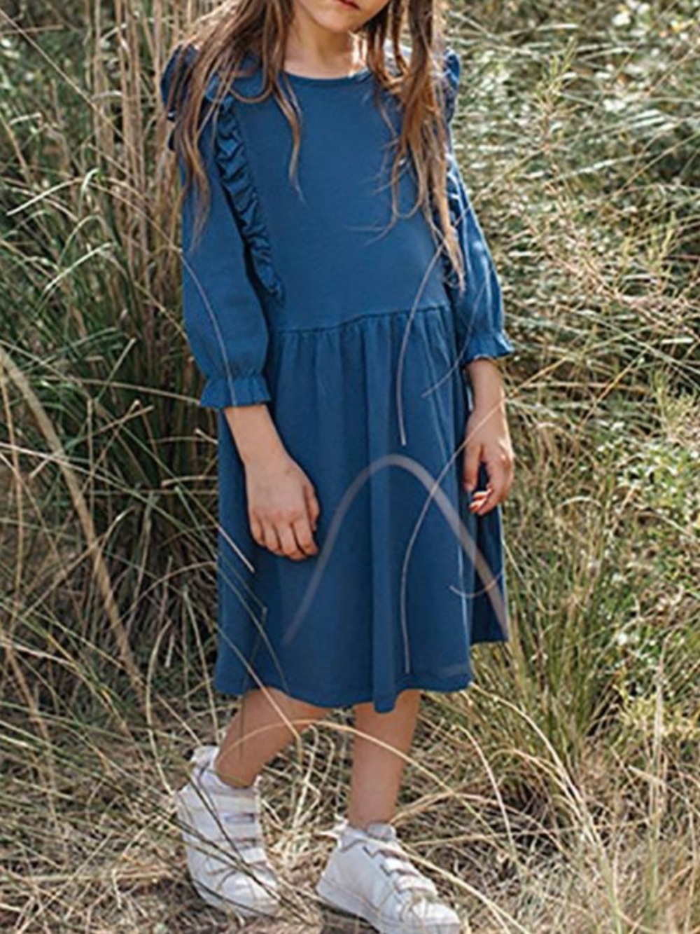 Picnik Organic Cotton Ruffle Dress Embroidered Music Note Girls Size 12